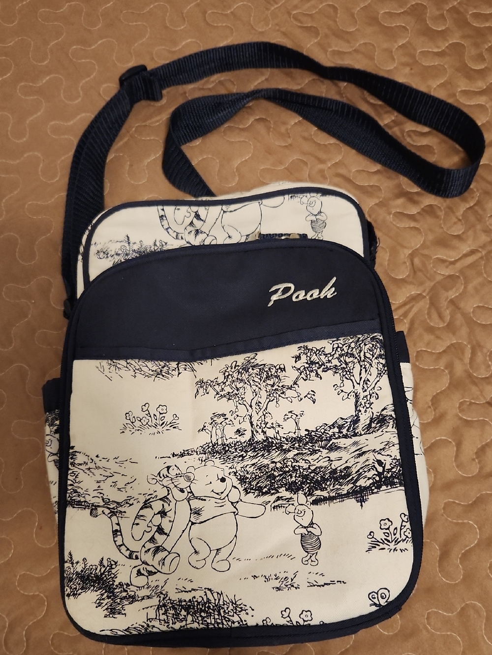 Disney Pooh Cream and Navy Crossbody Bag